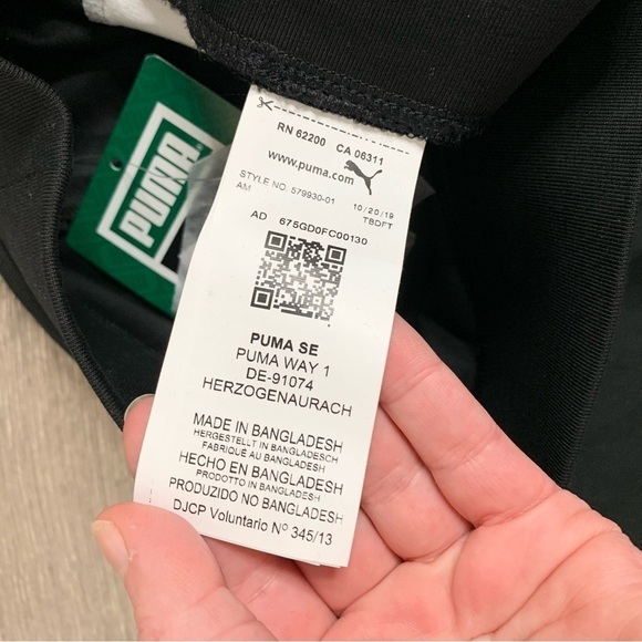 Puma Classics Biker Shorts 7" White Stripe Black High Rise Waisted Size XS - Picture 9 of 11